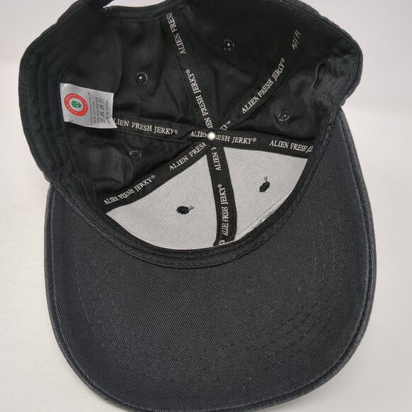 Area 51 Slideback Baseball Cap Black One Size Embroidered Alien Fresh Jerky - Picture 7 of 9